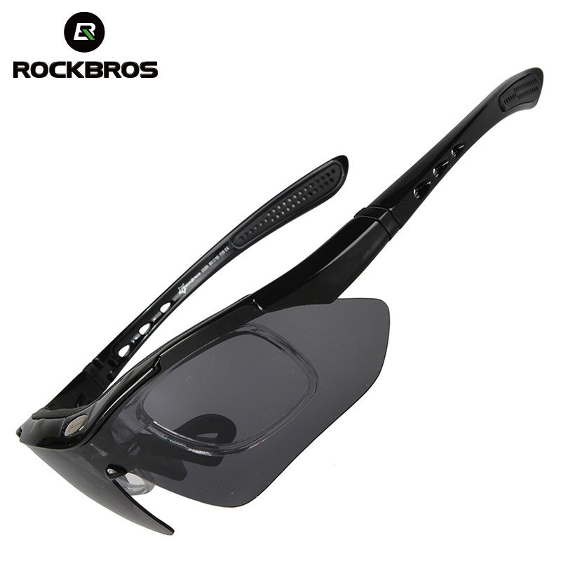 Rockbros Kacamata Sepeda Polarized dengan 5 Lensa Myopia - 0089 - Black