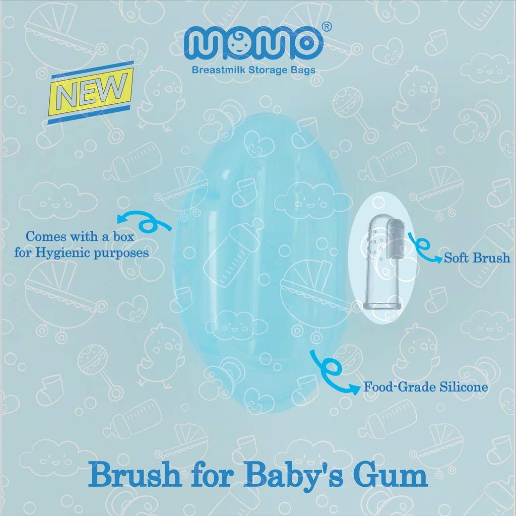 Sikat gusi bayi Momo, Sikat gigi bayi, Baby gum brush, Baby teeth brush, Teether, Empeng, Gigi bayi