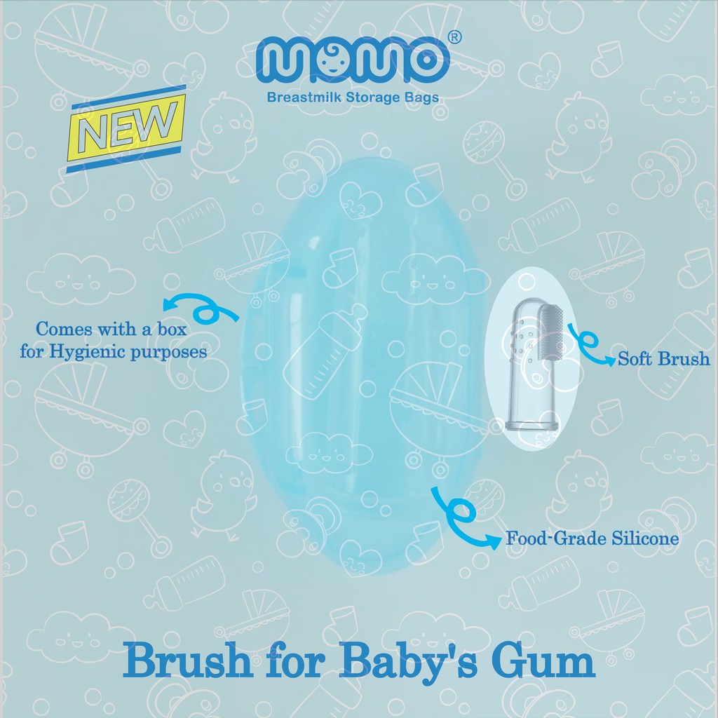 Sikat gusi bayi Momo, Sikat gigi bayi, Baby gum brush, Baby teeth brush, Teether, Empeng, Gigi bayi