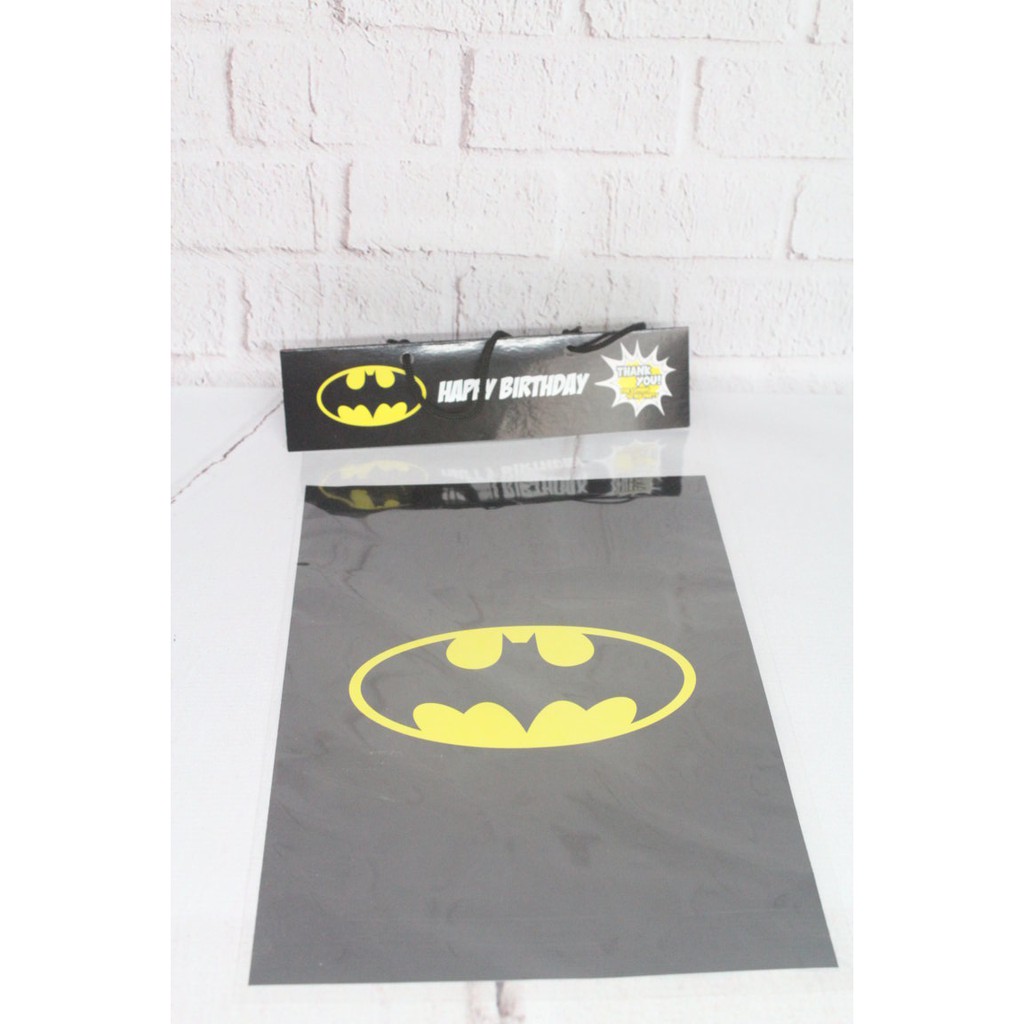

plastik snack logo batman / plastik bingkisan snack batman / kantong snack logo batman