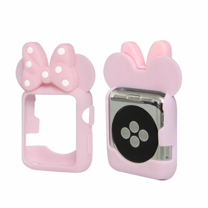 Case Pelindung Bahan Silikon Motif Kartun Untuk Apple Watch Seri 6 4 3 2 1 5 40MM 44MM 38MM 42MM