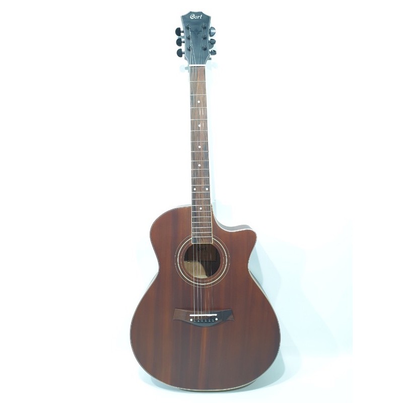 Gitar Akustik Merk Cort Warna Coklat Tua Jumbo Spruce Trusrod Senar String Murah Jakarta