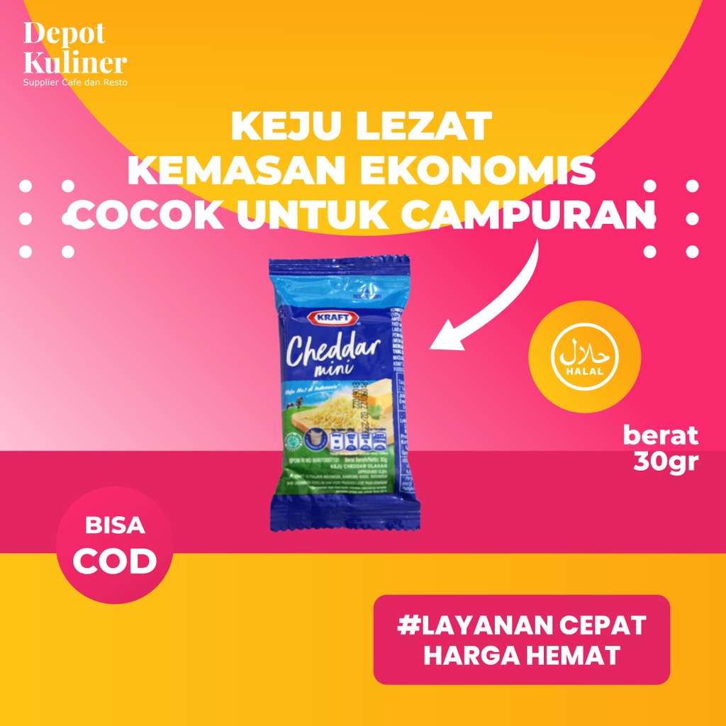 Keju Kraft Cheddar Mini 30GR Keju Olahan