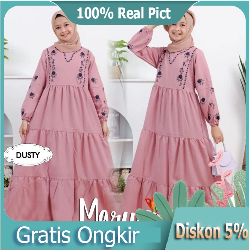 Baju Pesta Gamis Anak Remaja Perempuan Muslim Mewah Trand Modern Terbaru Lebaran 2022 Dress Gaun Mar