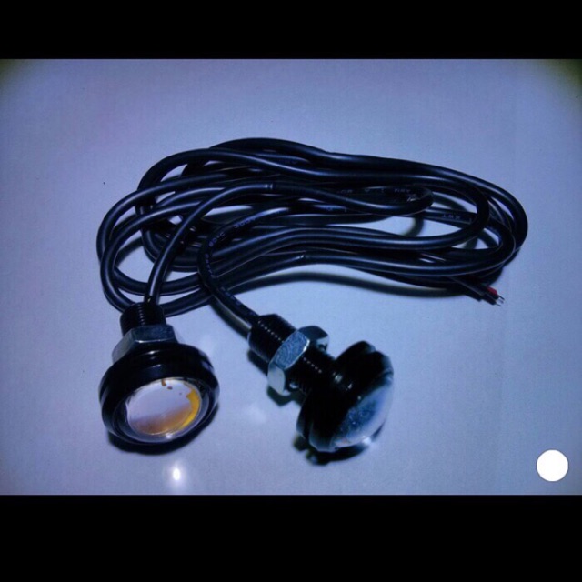 Lampu LED Mata Elang Eagle Eye 12V 23mm Variasi Aksesoris Motor Mobil HARGA 1PCS ! KABEL PANJANG ! R