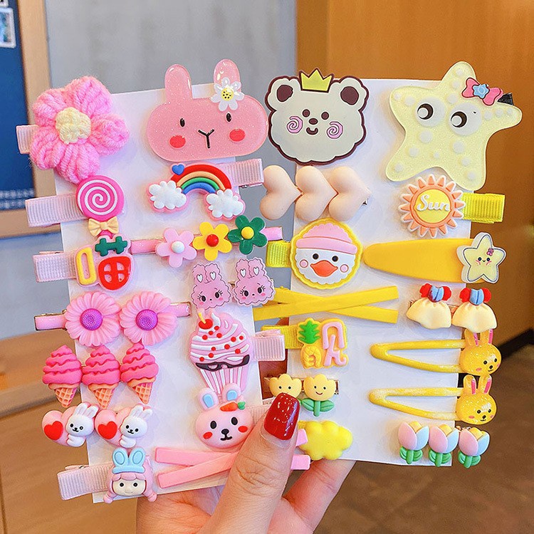 [PRINCESS KESLI] 1 Set 14 Pcs Jepit Rambut Pola Kartun Lucu Aksesoris Karakter Anak Perempuan Busana