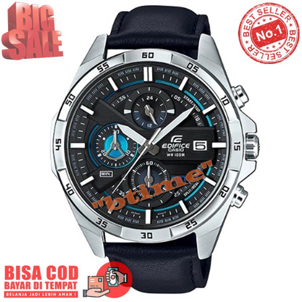 Jam Casio Edifice EFR 556L 1Av Import Chrono Solid Stainless Set Box Ori efr 556 - efr556 Garansi