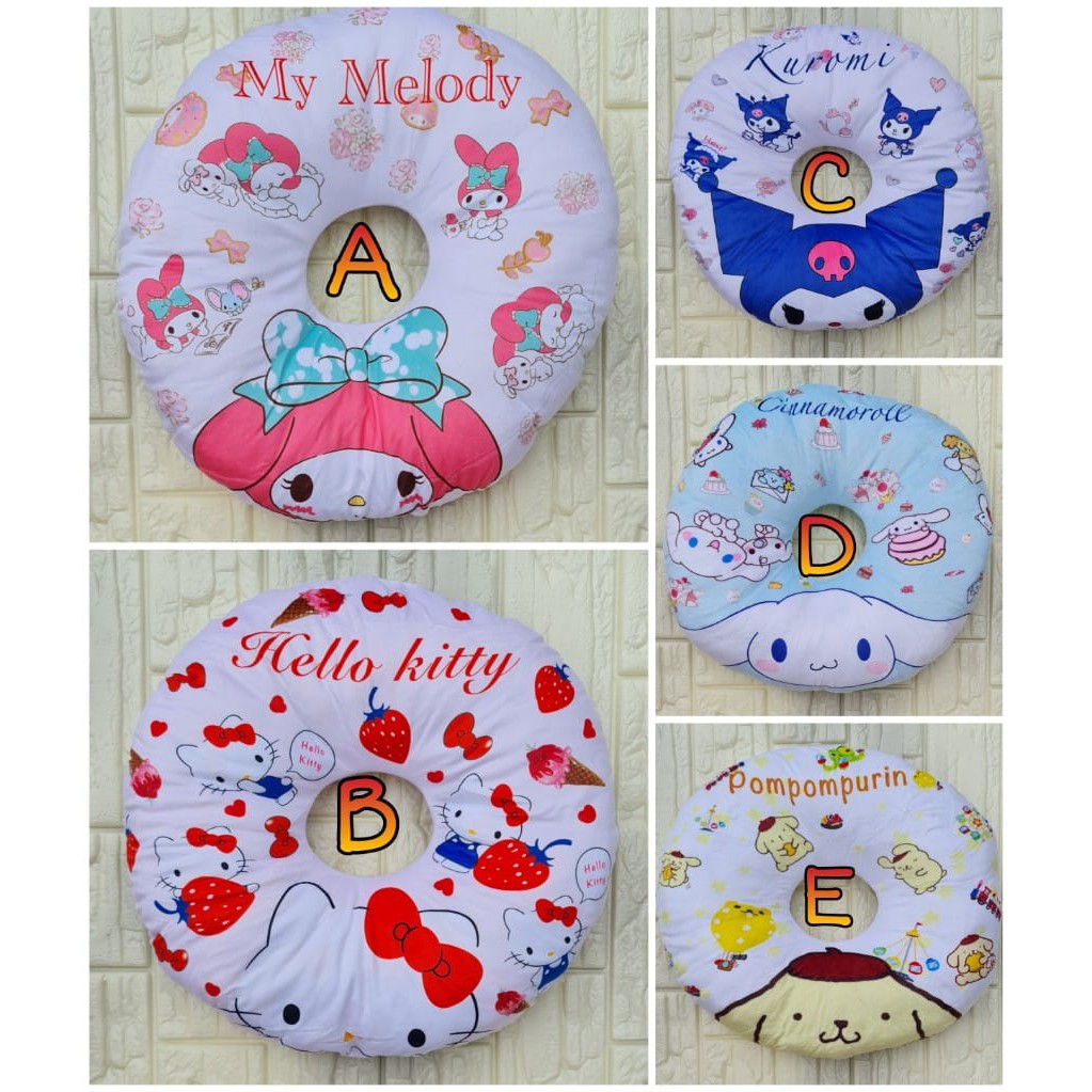 BANTAL DONAT ALAS DUDUK KARAKTER MELODY HELLO KITTY KUROMI (42 CM)