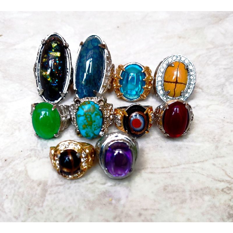 Cincin batu akik borongan termurah (min 4 pcs)
