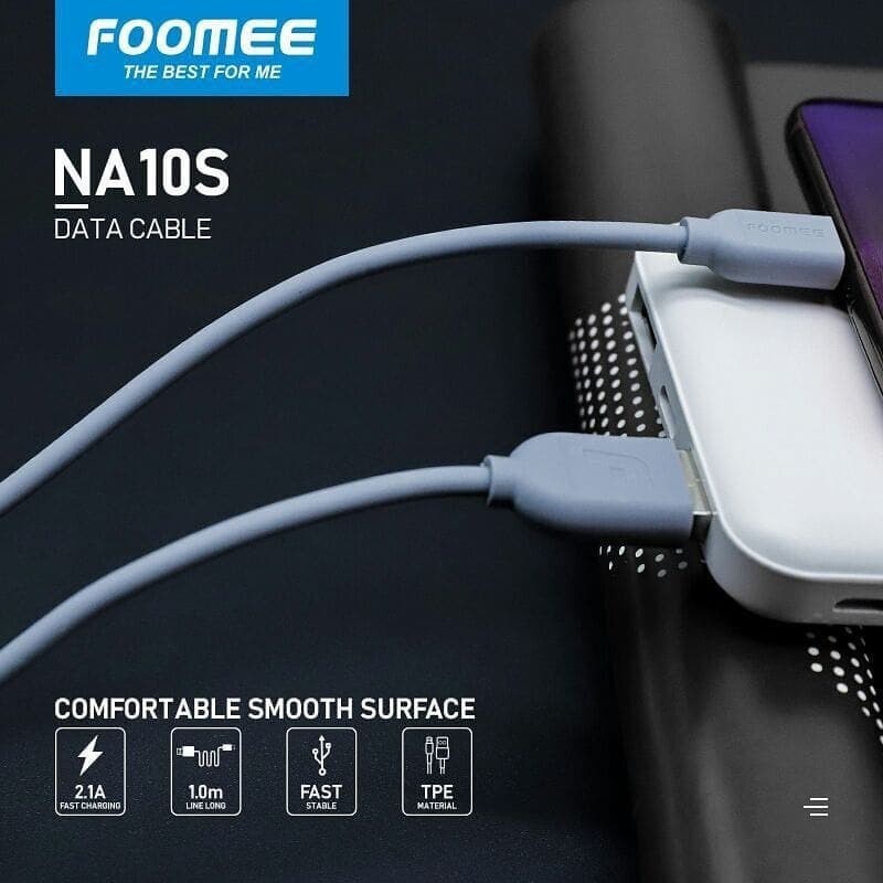 [COD] KABEL DATA FAST CHARGING FOOMEE NA10S MICRO USB 2.1A ORIGINAL