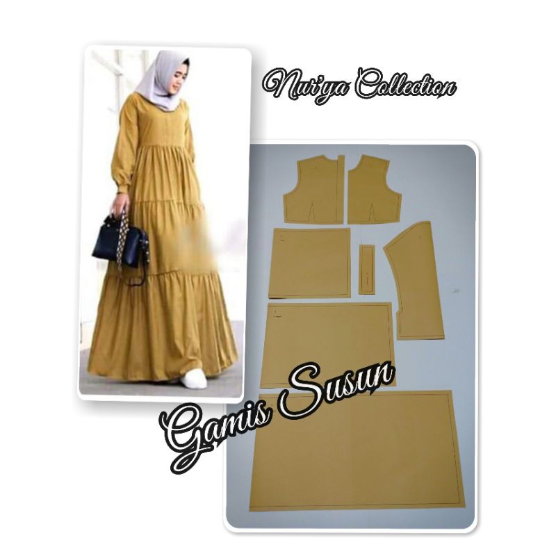 pola gamis susun