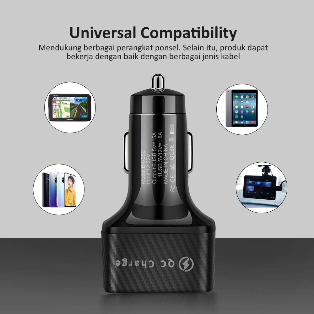 QC3.0 lighter car charging 6USB 3.1A Mobeo