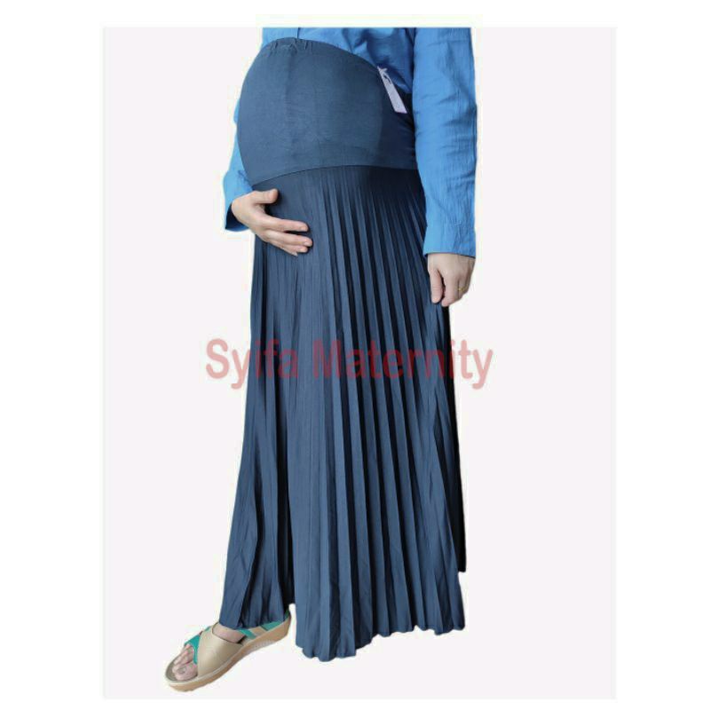BA43 Rok Hamil Plisket - Syifa Maternity-Dongker