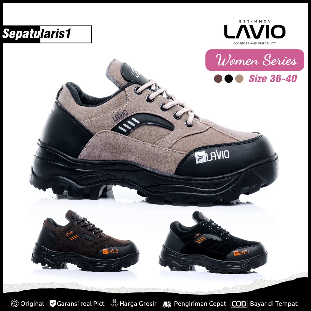 Lavio Fairy Woman Sepatu safety Boots Wanita Cewek Ujung Besi Original Grosir Murah