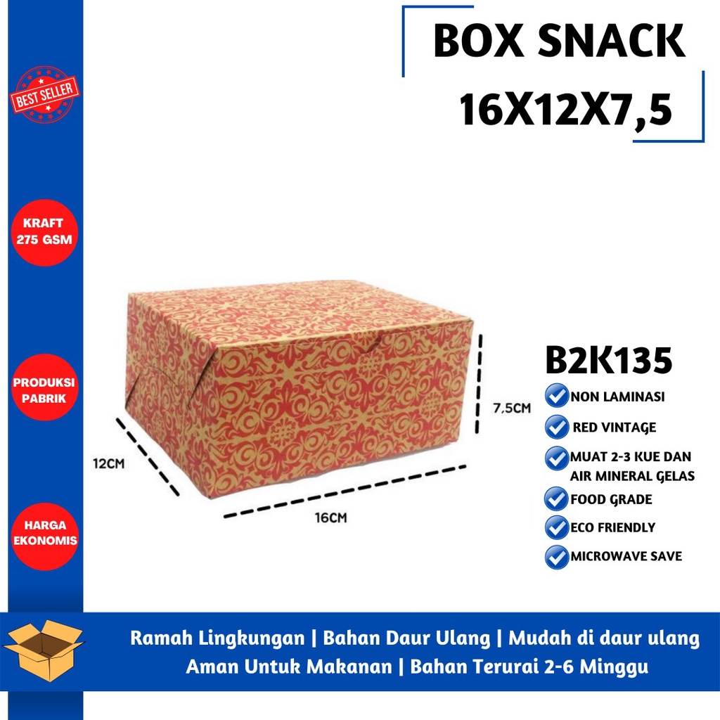 Box Snack Dus Kue Snack Box 16x12 (B2K135-16X12X7.5 Cm)