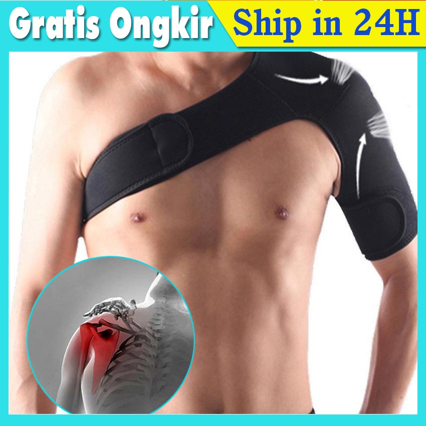 Deker Pelindung Bahu Shoulder Support Neoprene Adjustable - Penyangga Bahu Cedera Olahraga Pria Wani