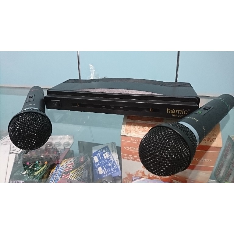 Mic wireless HOMIC HM306 2buah mic BERKUALITAS MURAH