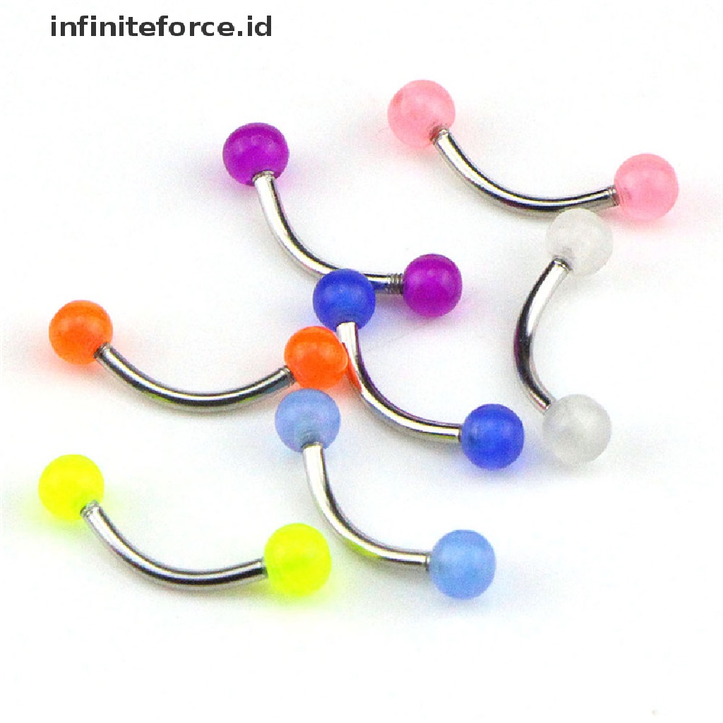 Infiniteforce.id 7pcs / Set Cincin Tindik Alis Bentuk Barbel Glow In The Dark