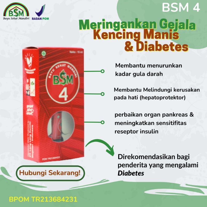 BSM 4. (UNTUK DIABETES). PRODUK TERBARU DARI PAK BAYU DININGRAT.