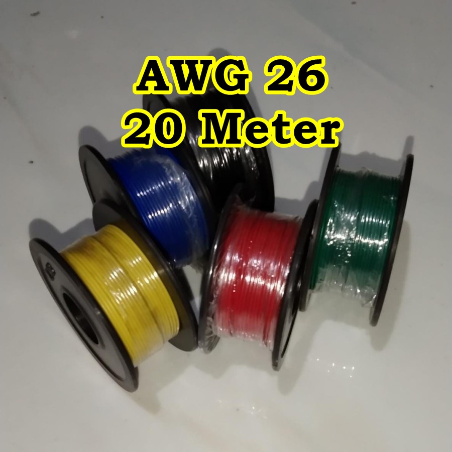 Kabel AWG 26 Serabut Putih 1 Roll - 20 Meter