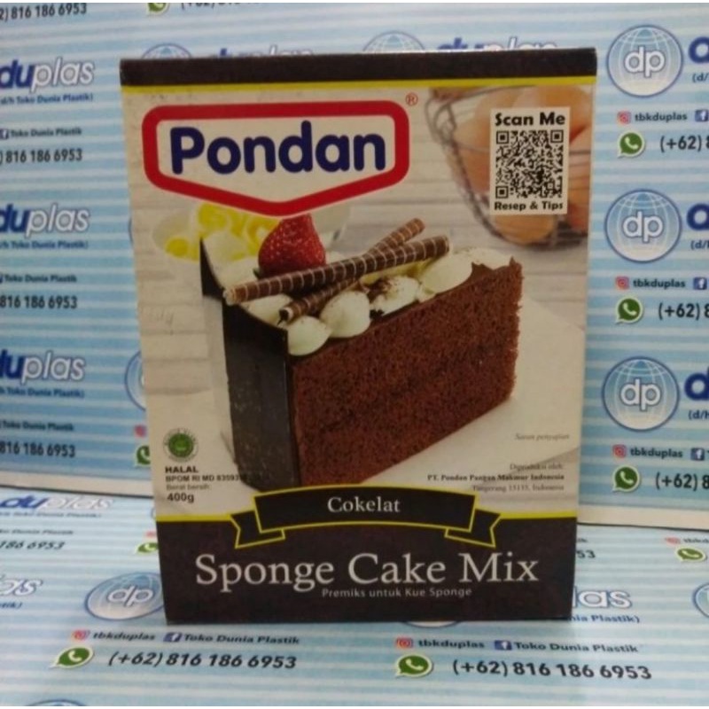 

Pondan Sponge Cake Mix Rasa Coklat 400 gr