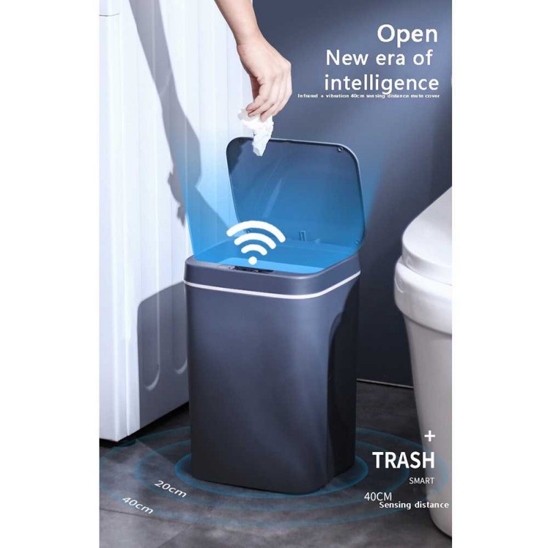 Tempat Sampah Sensor Smart Trash Can Motion Sensor Battery 14L