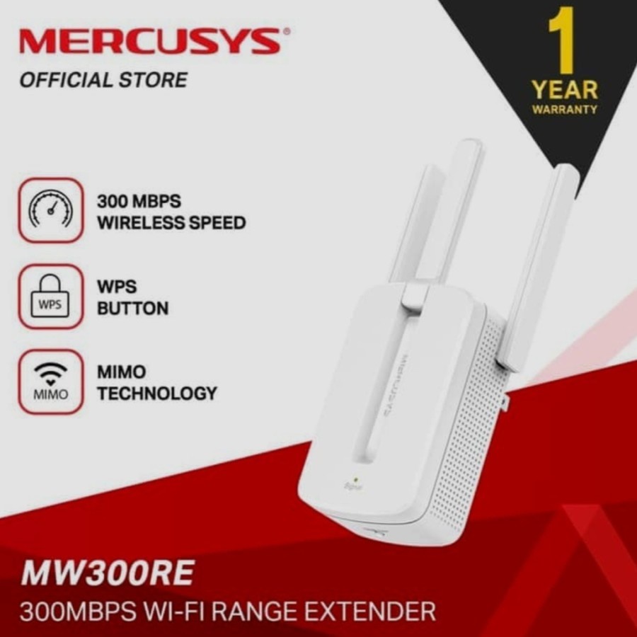 Mercusys 300mbps Wifi Range Extender Indoor MW300RE Mercusys