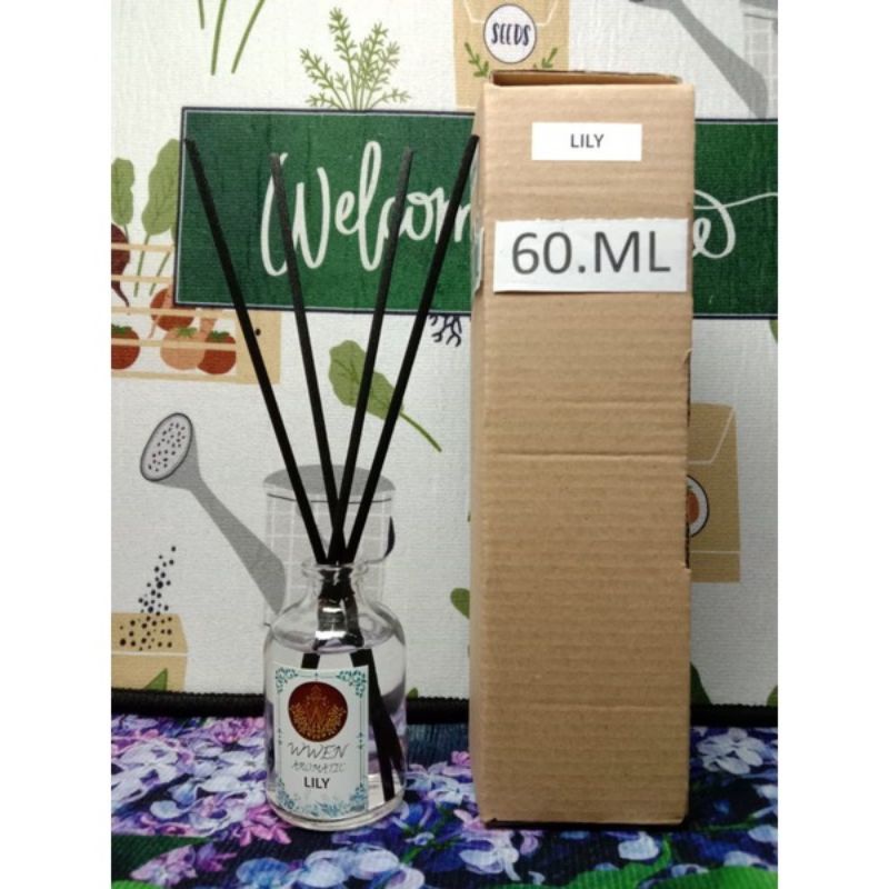 Reed Diffuser Aroma Terapi Pengharum Ruangan Essential oil Aromatherapy Replenisher Bunga Difuser-ARM 60 - LILY