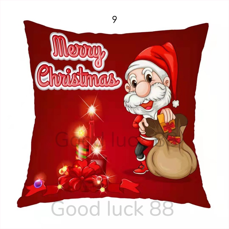 Sarung Bantal Sofa Natal Christmas 45x45 Import Resleting Motif Terbaru dan Terlengkap