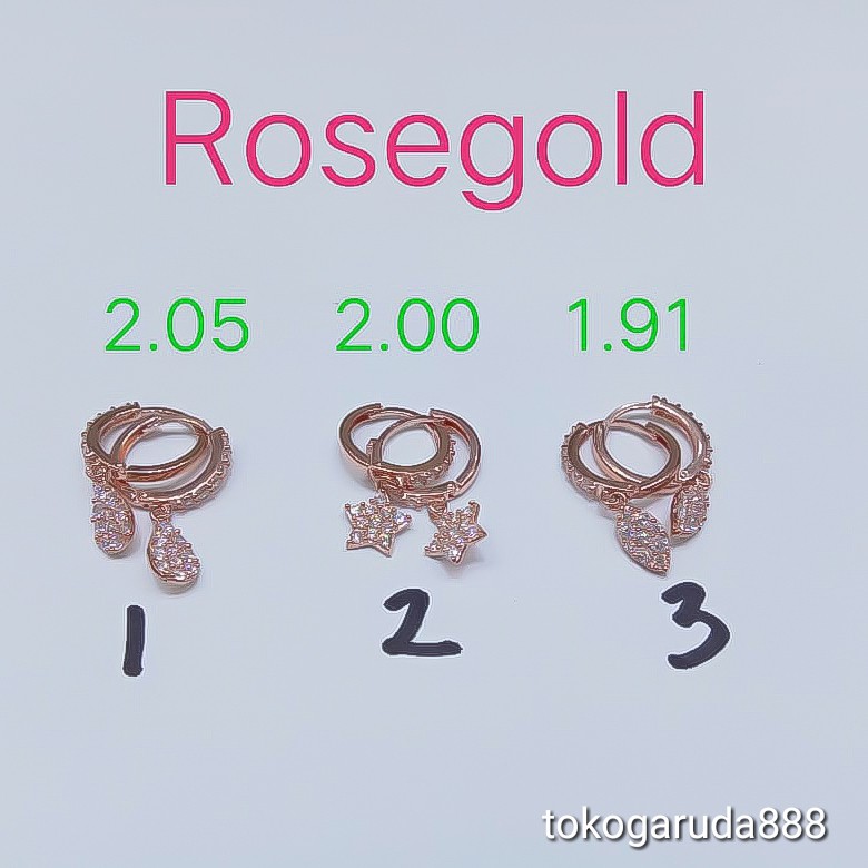 banyak motif yaa. anting anak dan dewasa emas asli kadar 700 70% 16k bulat diamond love 22 giwang kerabu hooks dewas