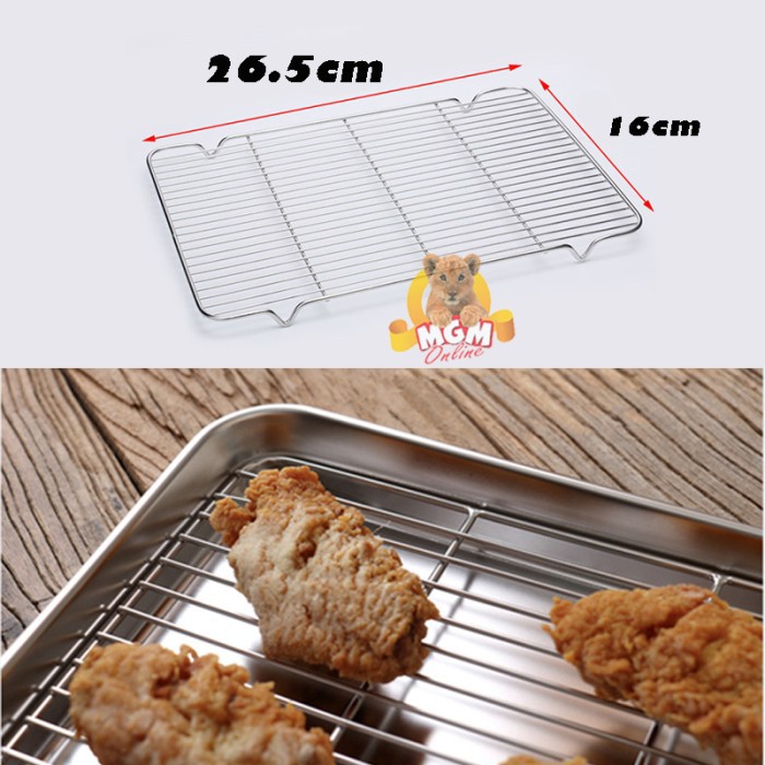 26x16 Stainless Wire Mesh Peniris gorengan / BBQ grill / tatakan kue