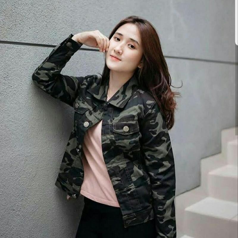 Jaket Wanita Flage Hijau Tua