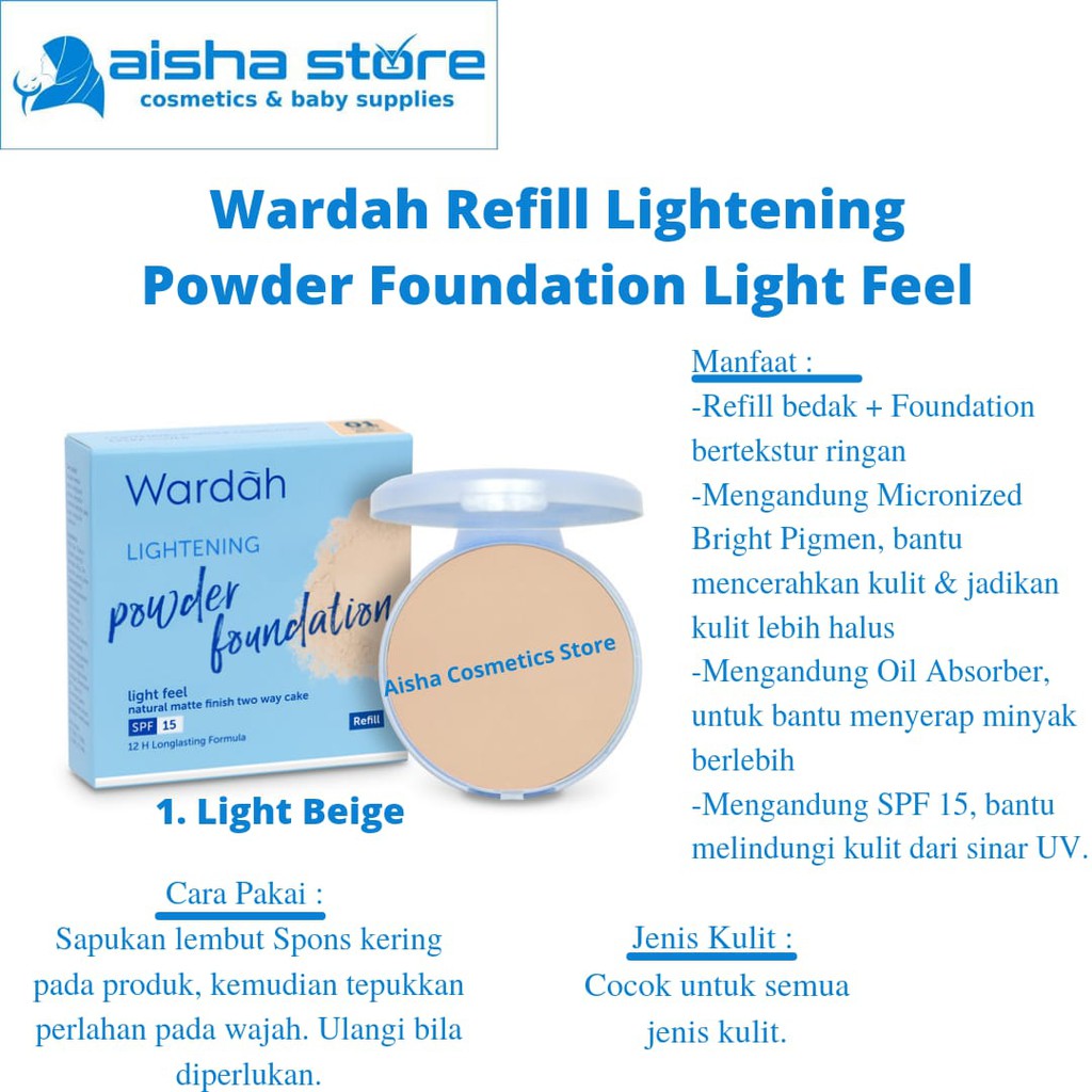 [BPOM] Wardah Lightening two way cake refill 12gr / Bedak Refil Padat / Refil Wardah / Produk Wardah