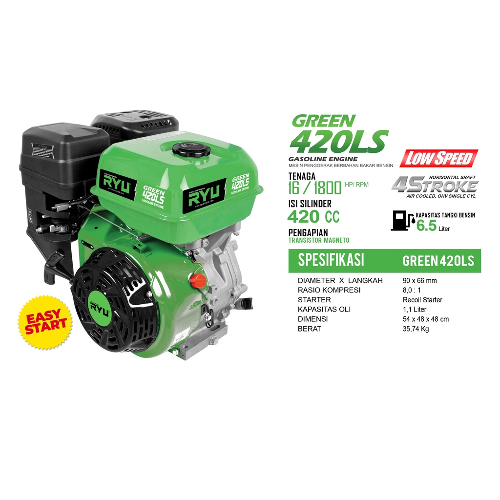 MESIN PENGGERAK/GASOLINE ENGINE GREEN420 (LS) - TEKIRO RYU