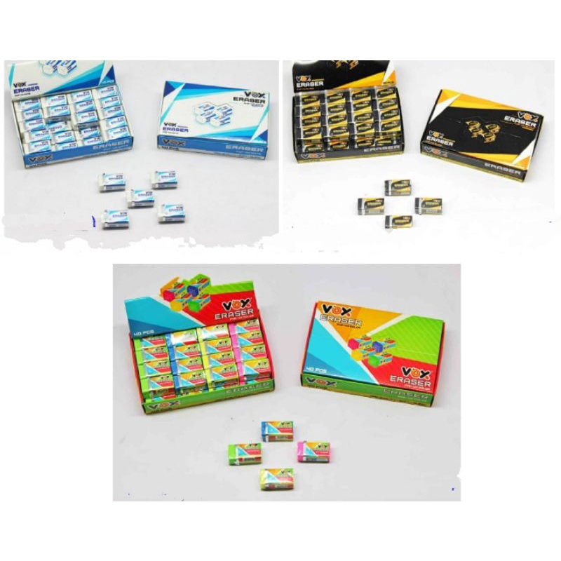 

Setip Eraser isi 40pcs warna Putih/Hitam/Warna