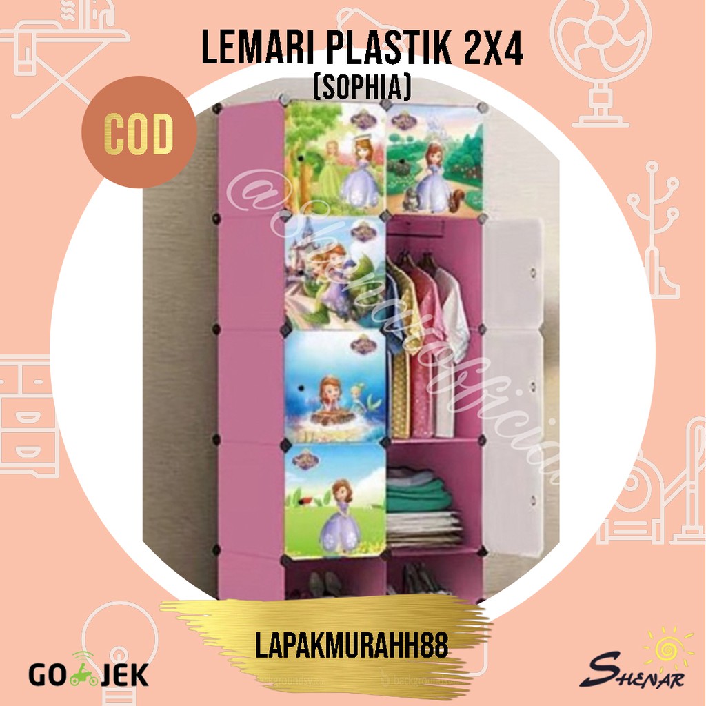 LEMARI PAKAIAN (2X4)/RAK SERBAGUNA/LEMARI SUSUN/LEMARI PLASTIK/LEMARI BAJU/LEMARI 8 PINTU