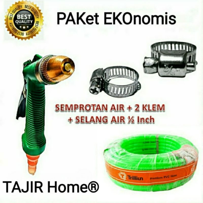 Paket Selang Cuci Mobil dan Motor Komplit 1/2"