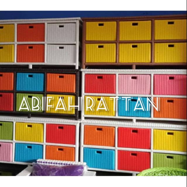 Lemari Rotan Sintetis 6 Laci / Drawer Rotan Sintetis