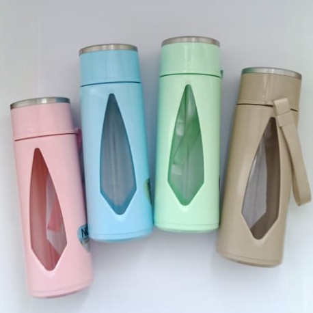 (No 8802) Botol Minum Kaca JOAIDOA 400 ML Termurah / Botol Minum Tumbler  Lucu