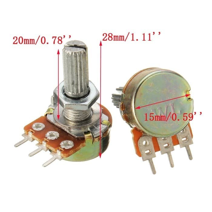 Potensiometer Potensio meter Mono Linear 1K 2K 5K 10K 20K 50K 100K 250K 500K 1M Ohm