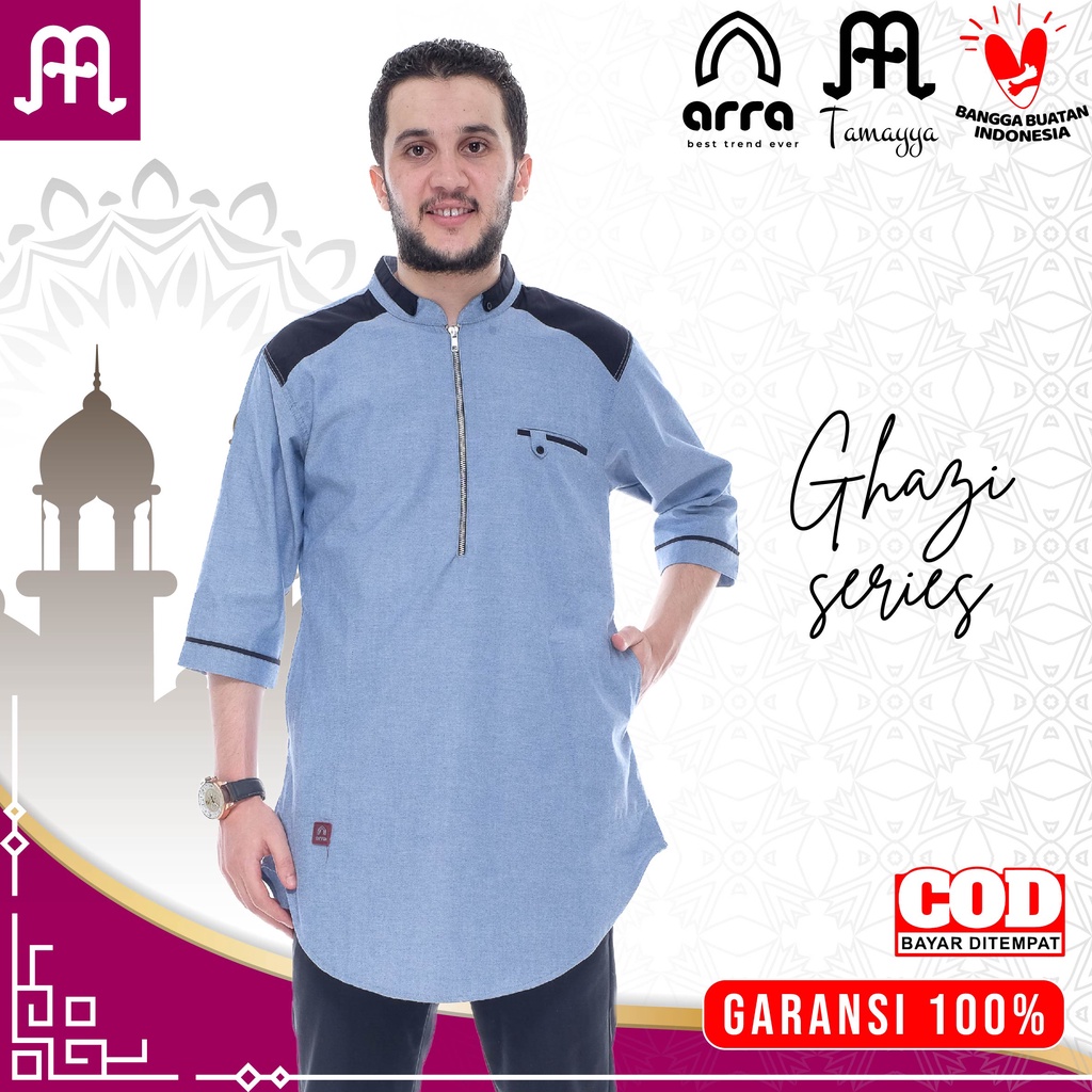 Baju Koko Pria Lengan Pendek Original Arra Ghazi Baju Muslim Pria Koko Nibras Koko Remaja Kemeja Kok