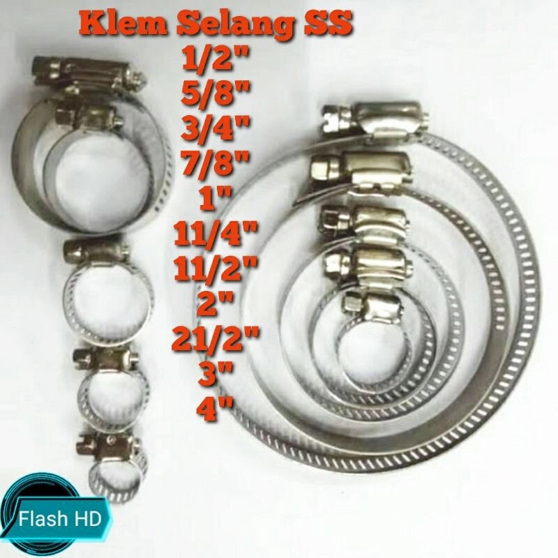 Hose Clamp Klem Selang Stainless Utk Selang Kompor Selang Air