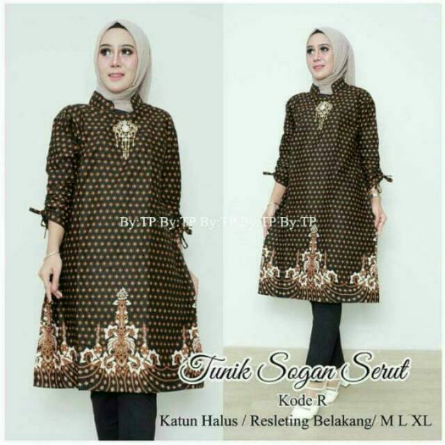 TUNIK SOGAN SERUT MURAH TUNIK BATIK MODERN MURAH ATASAN BATIK CEWEK SERAGAM KANTOR BATIK MURAH