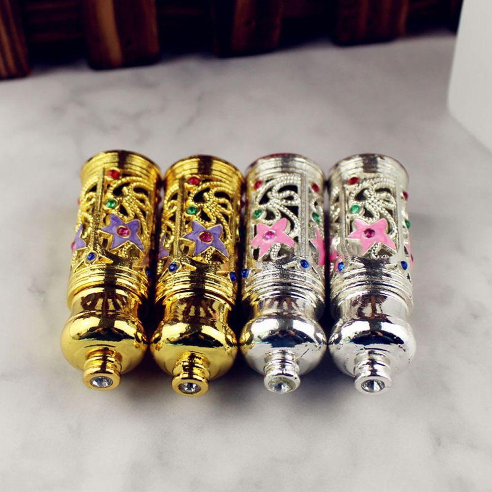 Nickolas1 1pc Botol Dropper Minyak Esensial Portable Bahan Metal Gaya Arab Antik Untuk Hadiah