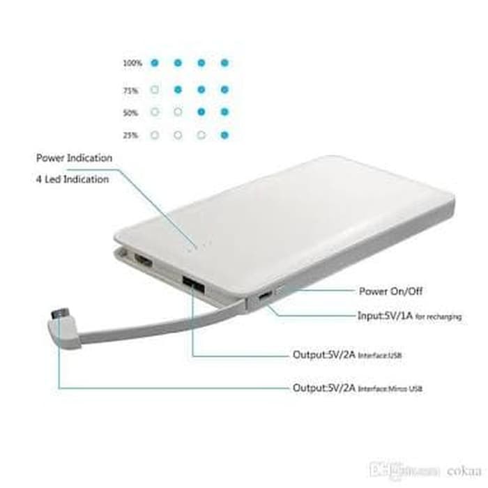 power bank slim original / power bank tipis mini terbaru promo bagus MURAH DAN BERKUALITAS