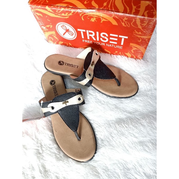 Triset 37 Original sandal sendal japit jepit wanita brand Matahari branded hitam