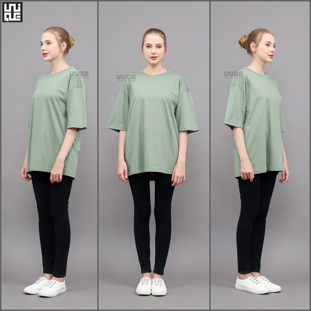 UNIQUE - (Basic Series) Kaos Polos Oversize Basic Cotton Combed 24s Pria &amp; Wanita Tshirt Oversized Korea Hypbeast Bigsize Crop