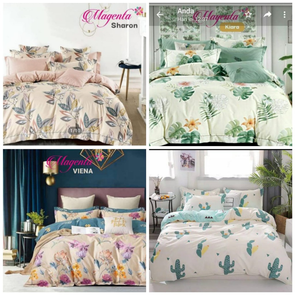 SET SPREI Katun Lokal STAR Home Industri ANTI GESER Daun LEAF