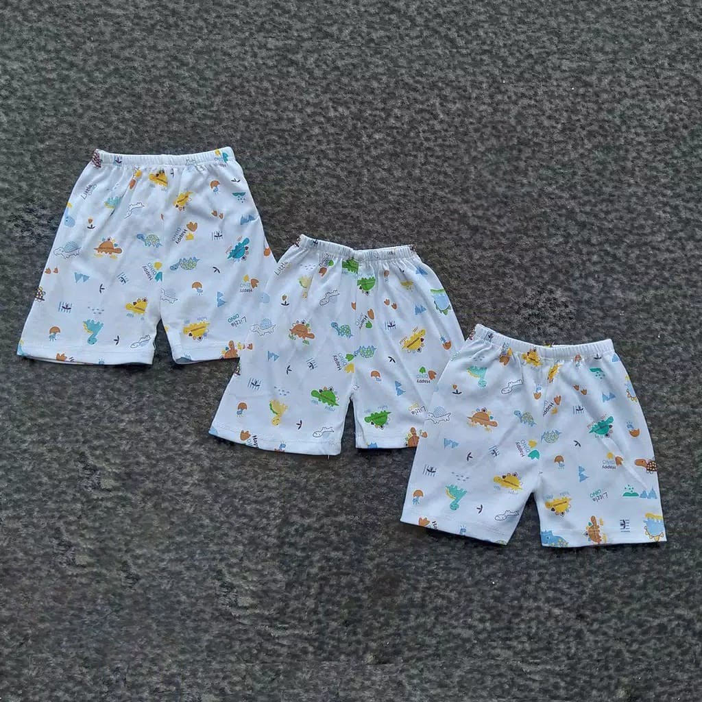 6 Pcs Celana Pendek Bayi ELVIRA Baby - Celana Dalam Pendek / Kotak Bayi - Warna Putih Bermotif