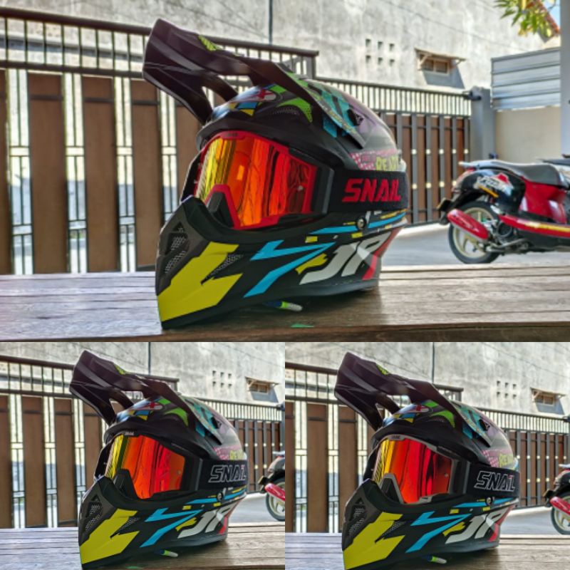 HELM JPX CROSS_FOX1 SERI X10 - BLACK DOFF + GOOGLE SNAIL (ONGKIR 2 KG) ORIGINAL HELM JPX X10 READDY TO ROCK HELM JPX MOTIF TERBARU TRAIL MOTIF HELM JPX MOTIF SUPERCROSS X10 HELM JPX TERBARU